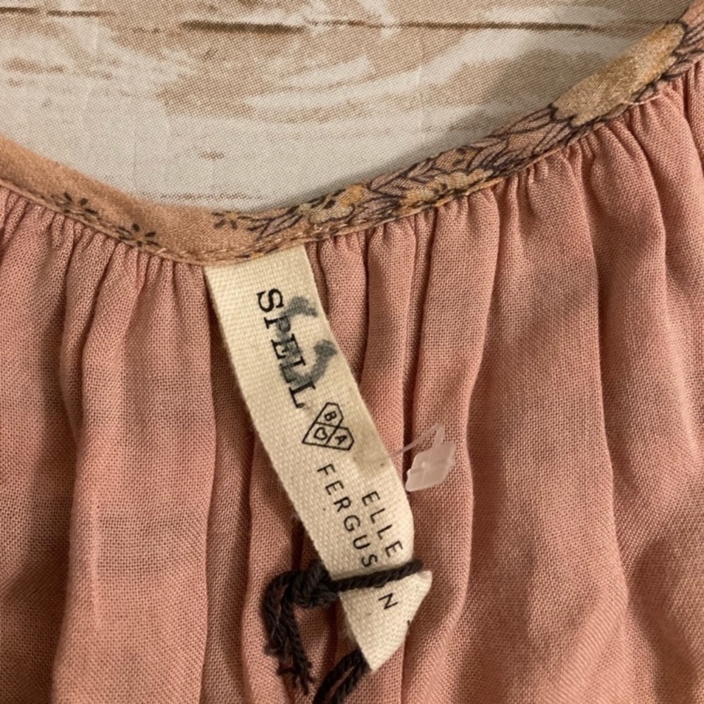 Spell X Elle Ferguson Collaboration Rumor Print Elle Gown Dusty Pink L - Picture 5 of 17